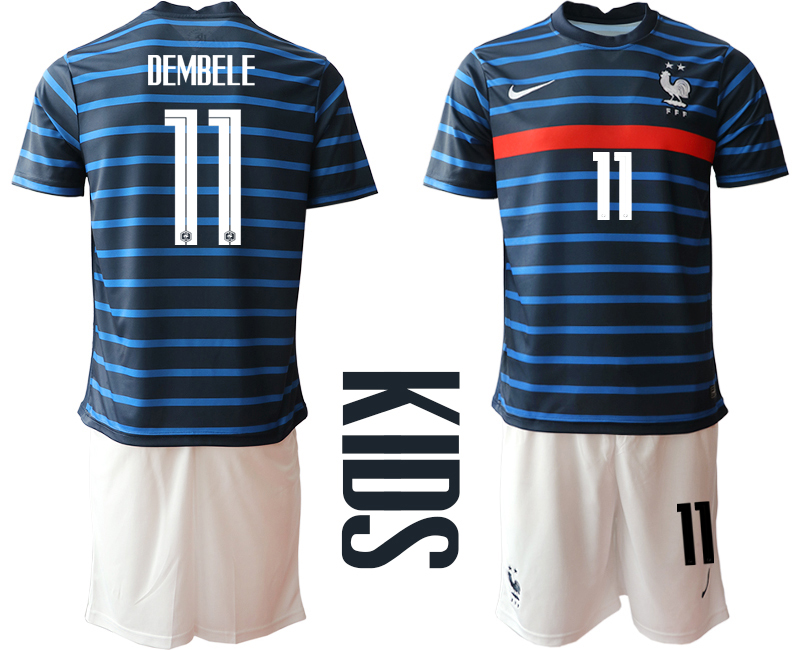 2021 France home Youth #11 soccer jerseys